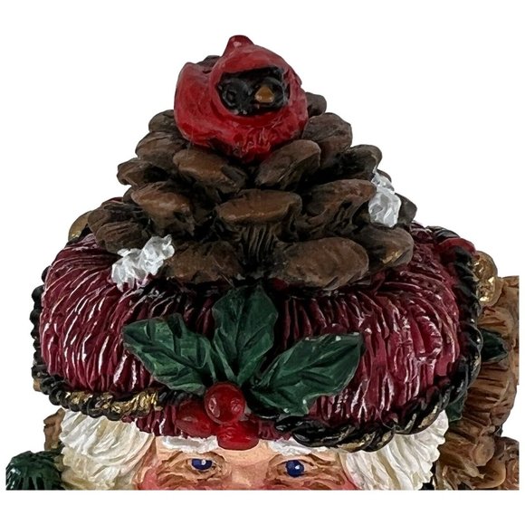 Possible Dreams Crinkle Claus Santa Claus Figurine Christmas Pine Cone Red Bird - Picture 3 of 7